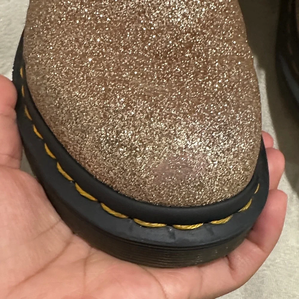 Dr. Martens 1460 Pascal Glitter Gold Combat Boots Us7 - Picture 6 of 16